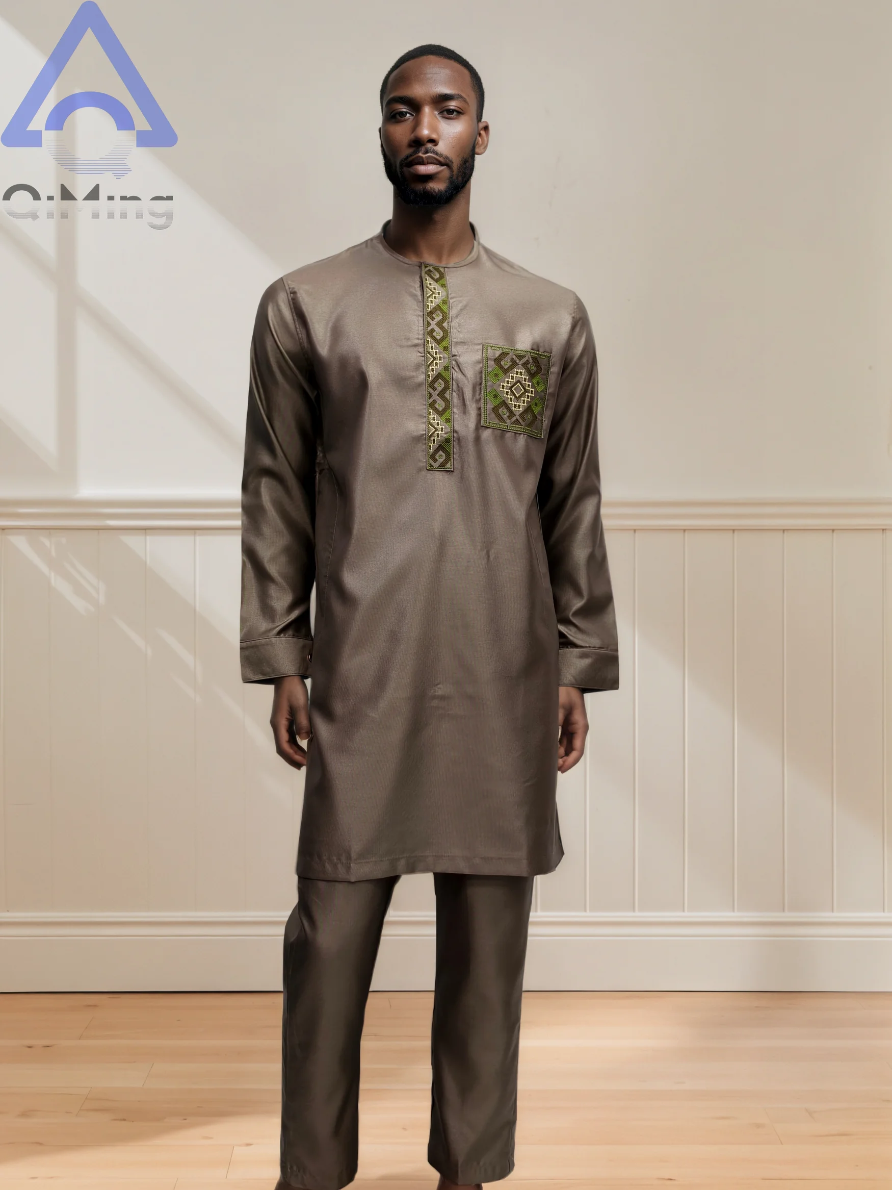 green emerald velvet dress Men's Elegant Polyester Poplin Thobe/Jubba with Silver Detailing-Grey 2XL[+$2.99] / 56[+$4.99]