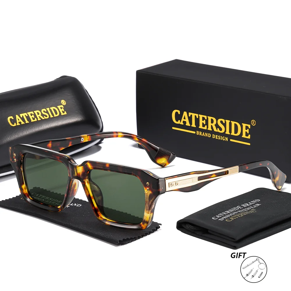 CATERSIDE Neue Vintage-Sonnenbrille für Herren mit quadratischer Form, individuell anpassbare optische Sonnenbrille für Damen, UV400-Schutz – Detail 19