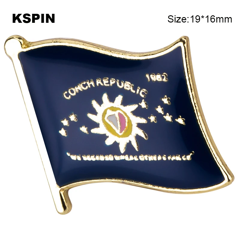 

Conch Rep. Flag Badge Flag Brooch National Flag Lapel Pin International Travel Pins