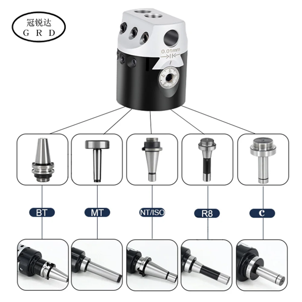 F1 Boring head + NT30 NT40 BT30 BT40 MT2 MT3 MT4 C20 C25 R8 M12 Boring Tool Holder F1-50mm 2 inch Fine boring head set 2 PCS/set tool holder,boring bar and boring head