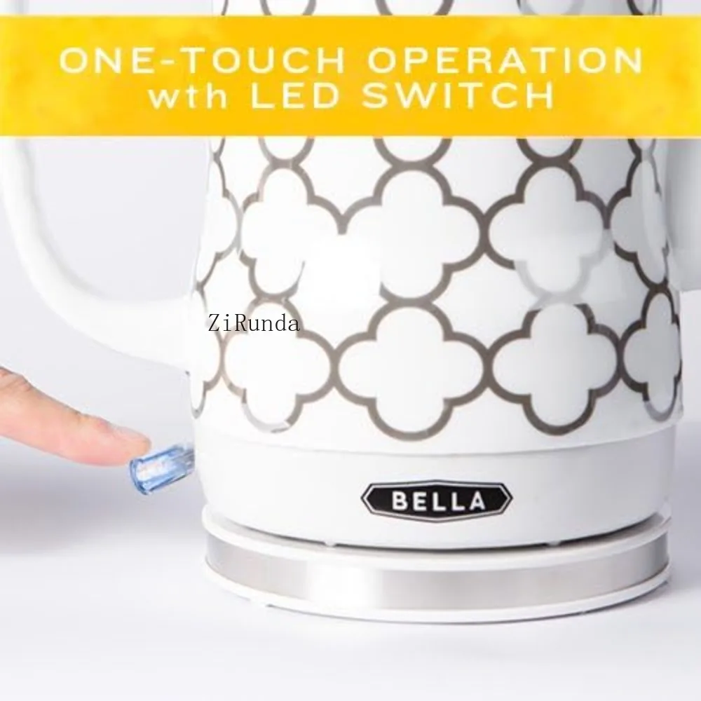Electric Kettle & Tea Pot - Ceramic Water Heater with Detachable Swivel Base, Auto Shut Off & Boil Dry Protection 3