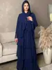 Robe longue en mousseline de soie pour femmes musulmanes, Abaya ouverte, Dubaï, Turquie, Islam, Arabe, Robe musulmane, Caftan marocain