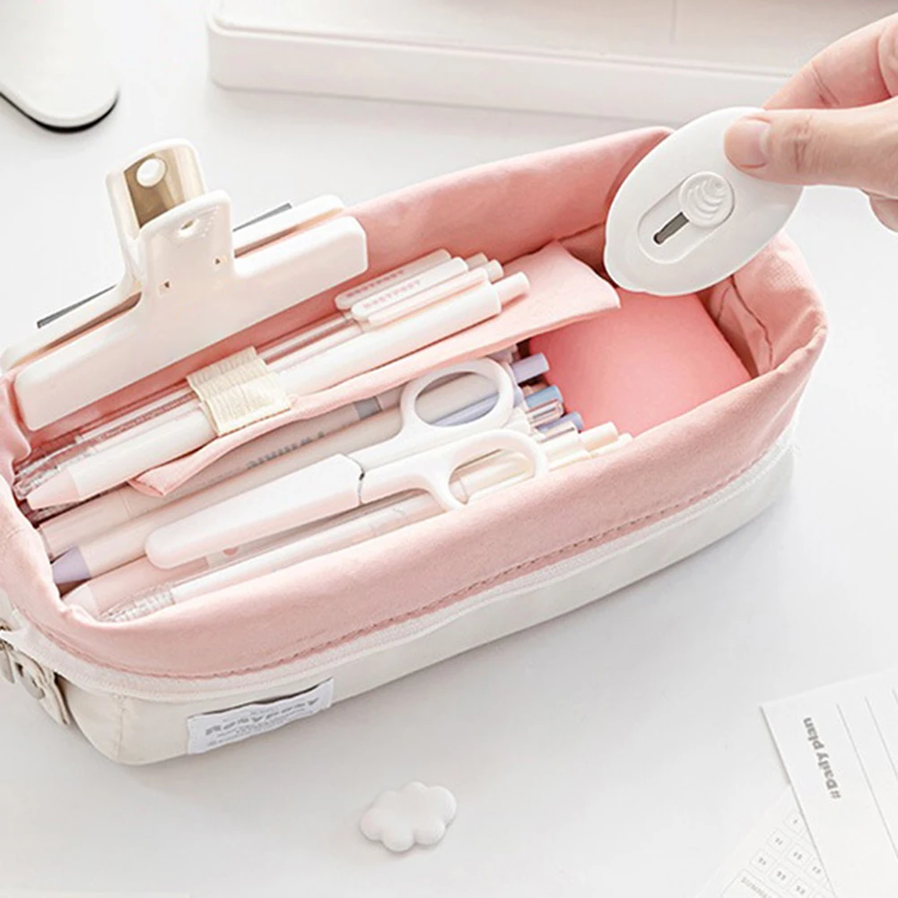 

High Appearance Pencil Bag Dustproof Stationery Storage Pouch For Women Men