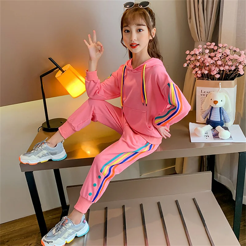 

Girls Suit Sweatshirts +Pants Cotton 2Pcs/Sets 2022 Cool Spring Autumn Thicken Outfits Tracksuits Kid Baby Children Clothing Set