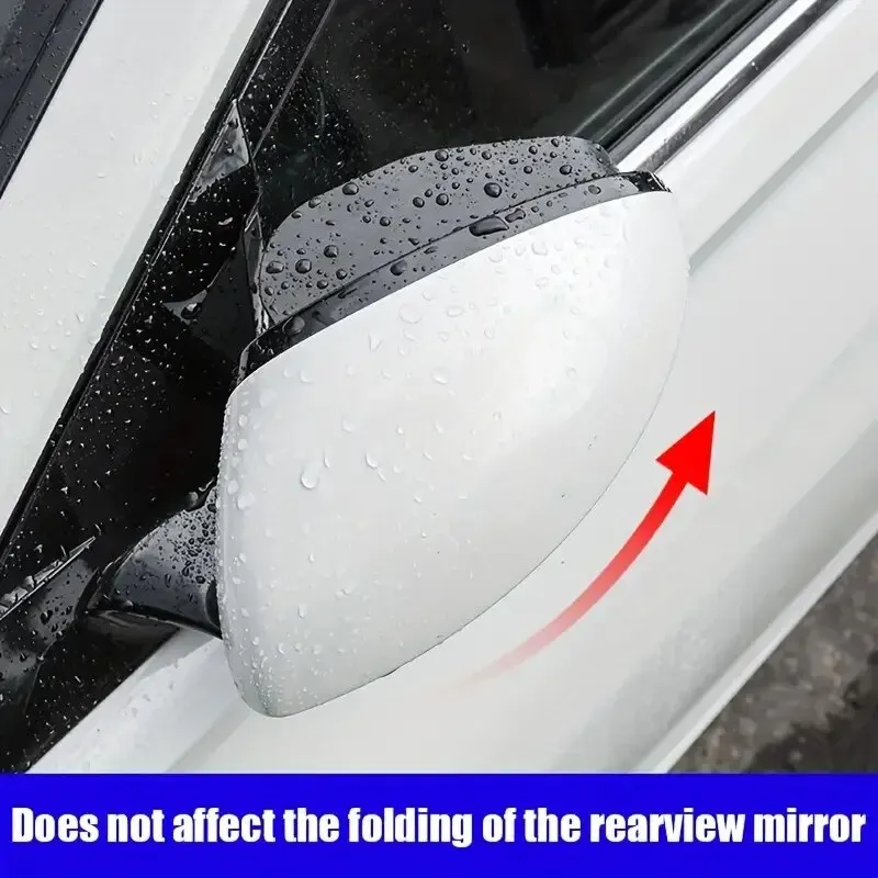 Rearview Mirror Carbon Fiber Textured Car Rearview Mirrors All-in-One Rain Eyebrow Blind Spot Mirror Reflective Mirror And Rain Cover
