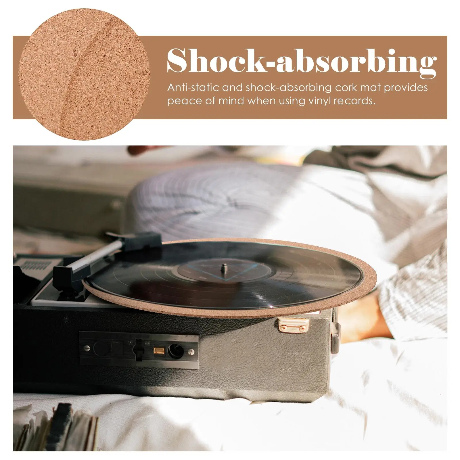 Cork Turntable Mat Vinyl Record Protective Pad Dj Equipment Accessories Portable Audio Video Anti Static Platter Slipmat