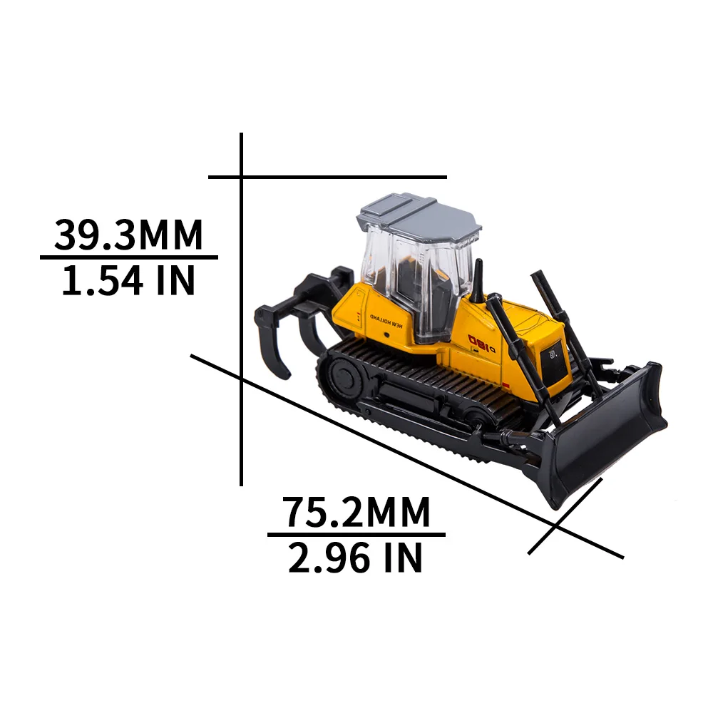 Simulation Legierung Bulldozer/Bagger Modell HO Maßstab 1:87 Fahrzeug Auto Diorama Für Sand Tisch Landschaft Szene Layout 1Pcs – Detail 9