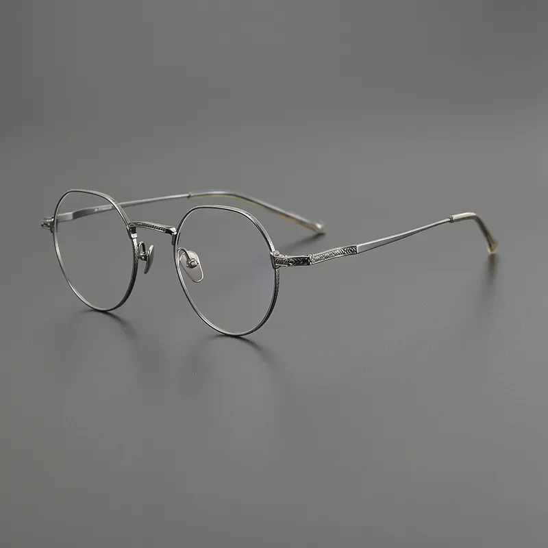 

New Retro Pure titanium handmade glasses frame men optical eyeglasses Myopia reading women personalized round eyewear