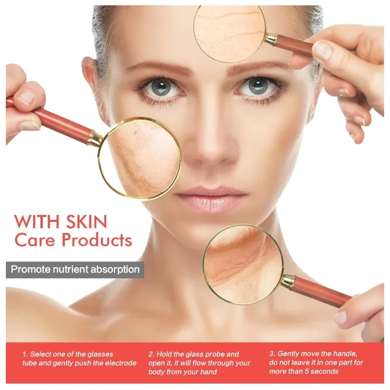 Portable High Frequency Facial Machine Skin Therapy Acne Spot Wrinkles Remover Beauty Facial Care beauty instrument