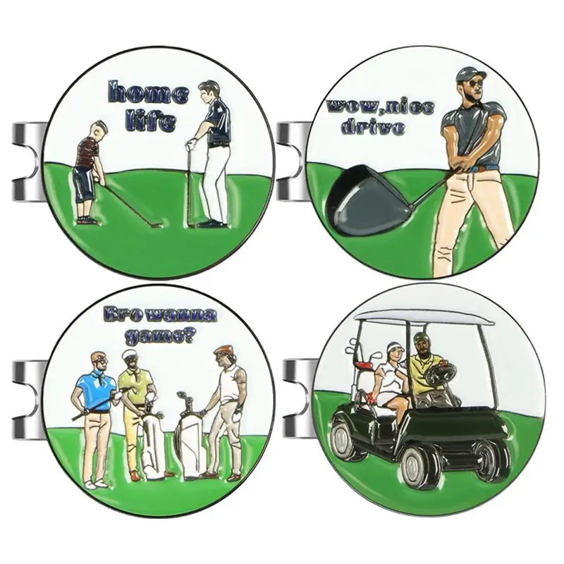 Golf Ball Marker Golf Hat Clip Magnetic Adsorption Metal Mark Removable Metal Visor Markers Clips Accessories