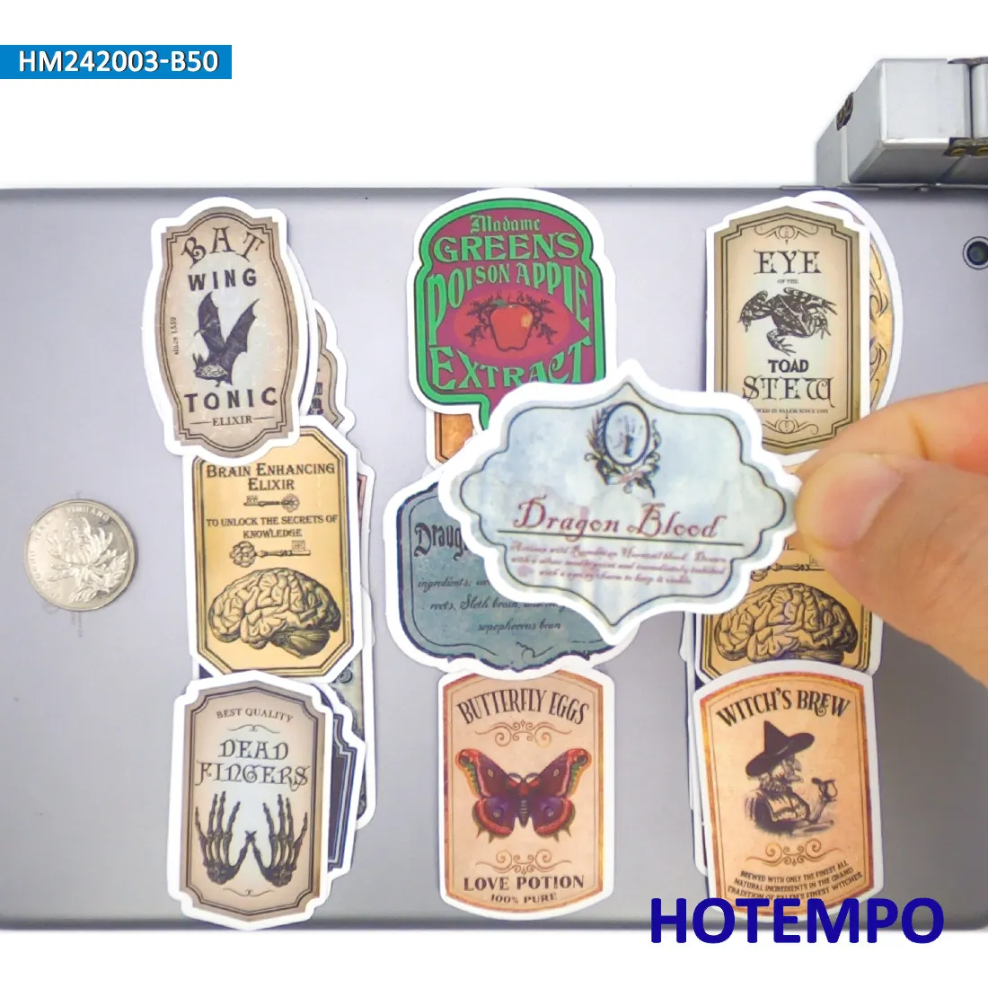 Zaubertrank-Aufkleber, Lustige Alchemie, Retro Hexengebräu, für flaschenglas laptop, gepäck, skateboard, fahrrad, auto, motorrad, helm, sammelalbum, glas, tasse, wand, Telefon-Aufkleber, 20/30/50 Stück – Detail 4