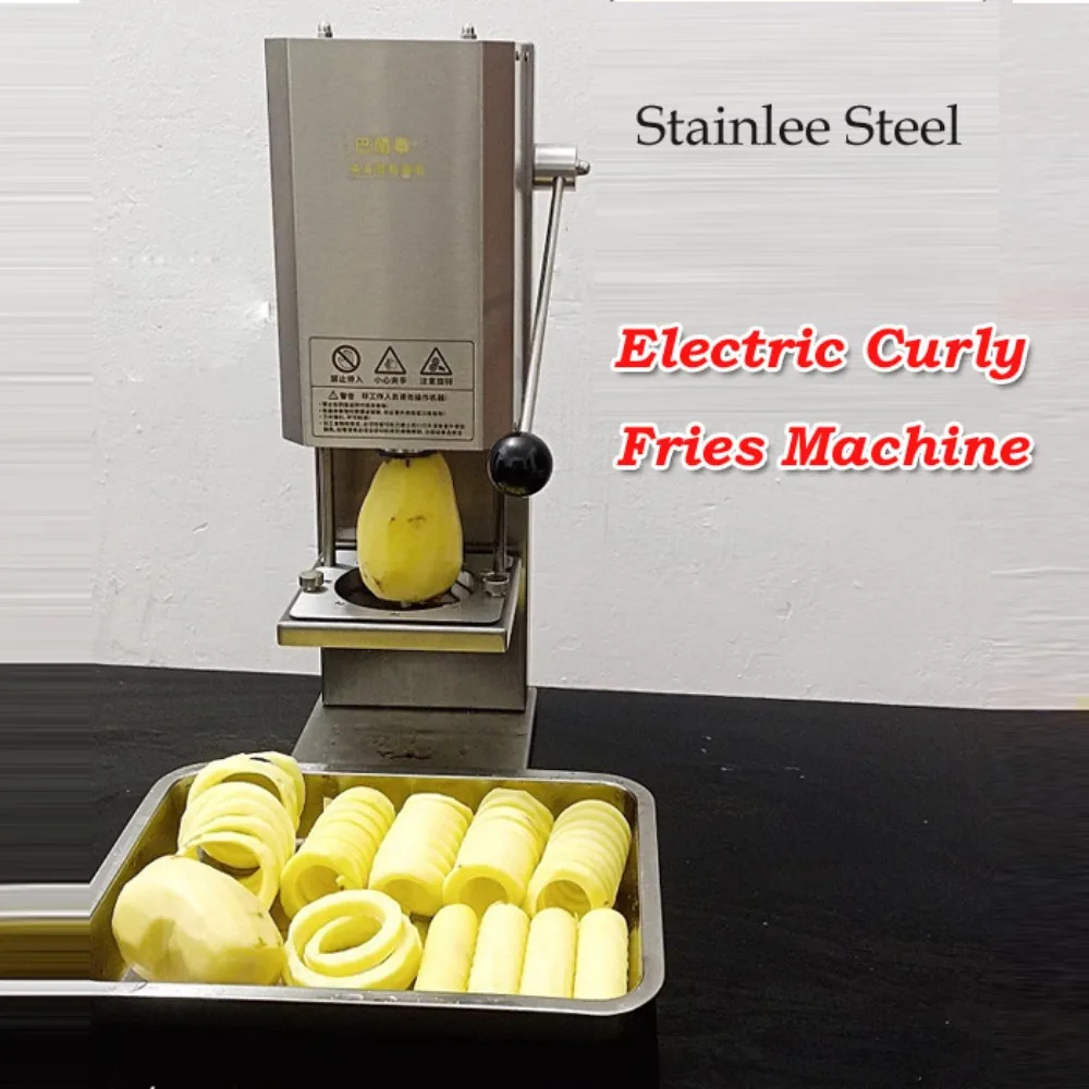 Electric Curly Chips Cutting Machine Twist French Fries Potato Tower Machine
