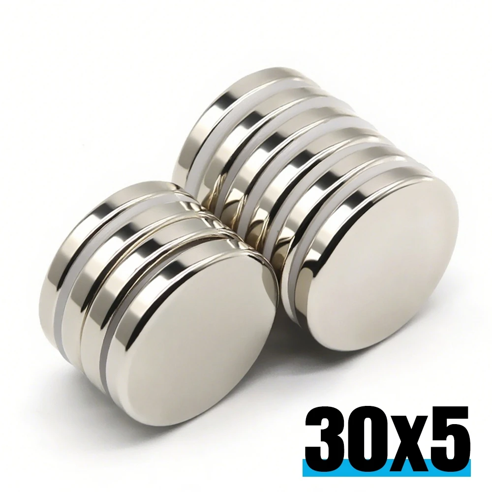 30 x 5 mm N35 Superstarker runder Neodym-Magnet, leistungsstarke Kühlschrankmagnete, NdFeB-Permanentmagnet, Imanes – Detail 1