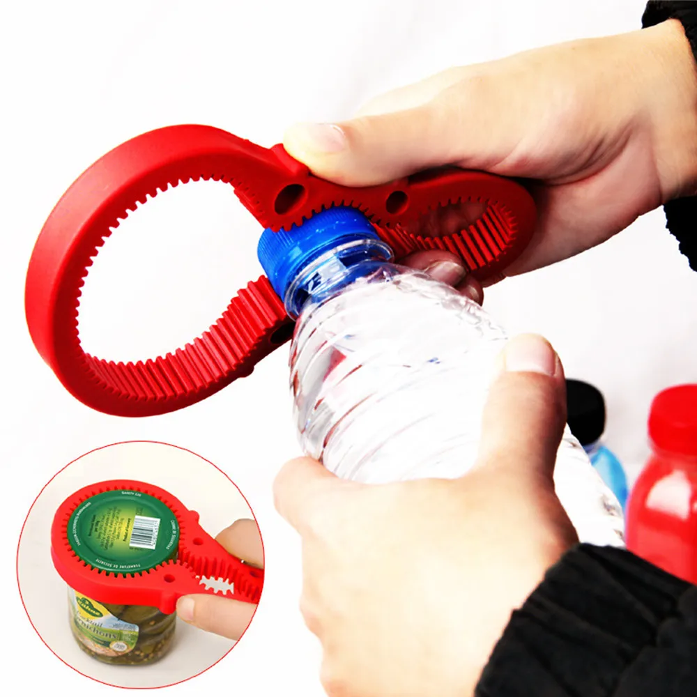 Creative Jar Opener Multi Purpose Jar Lids Bottle Cap Grip Rubber Opener Tool for Soda Bottles Condiments Canned Goods Bar Tools