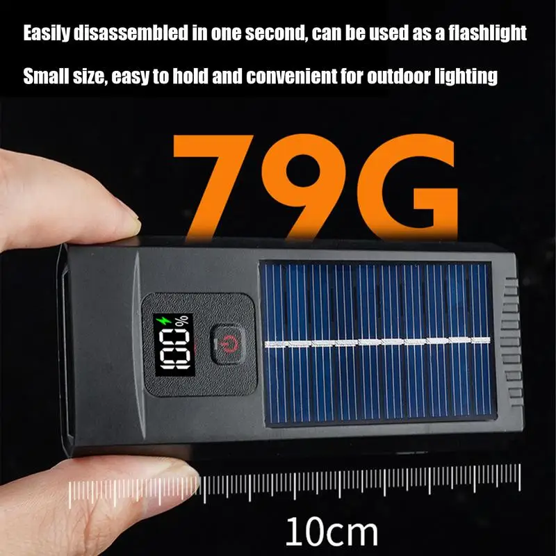 Solar Bicycle Light Waterproof Bike Headlight Rechargeable Bike Front Lamp With LED Digital Display Mountain Bike Flashlight