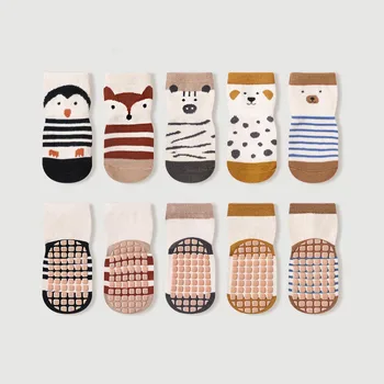 5 Pairs Kids Non-Slip Cartoon Floor Socks 1