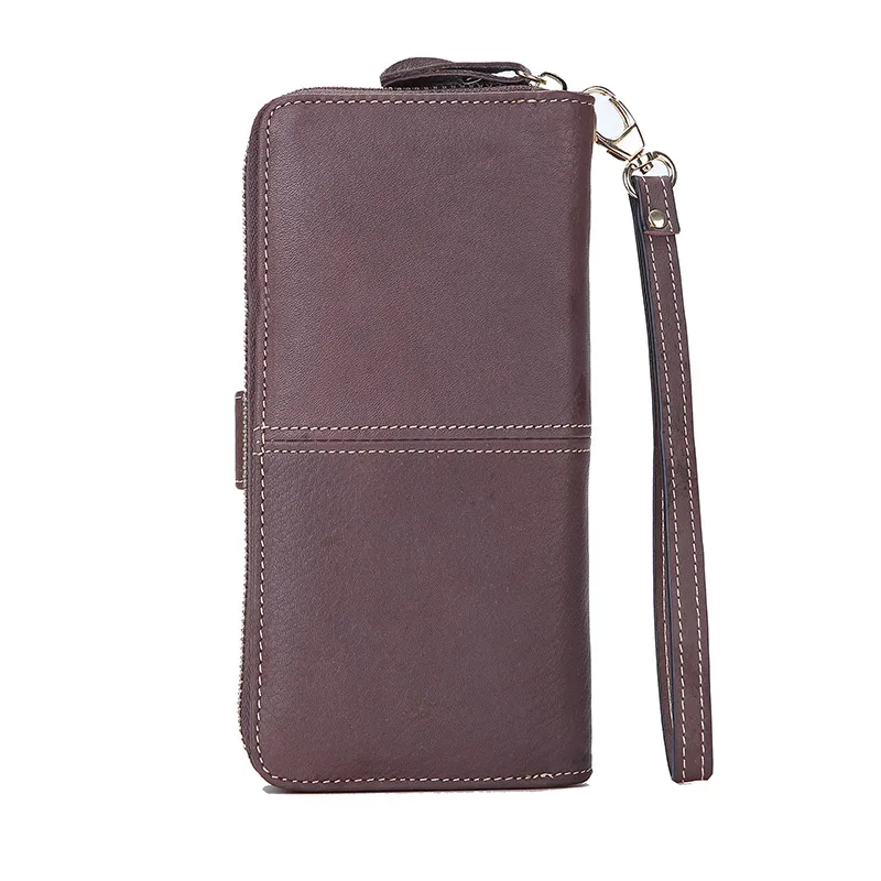 Large Clutch Wallet for Women Genuine Leather Wallet Bifold Long Real Leather Women Purse Zipper Female Coin Bag Wallet 2