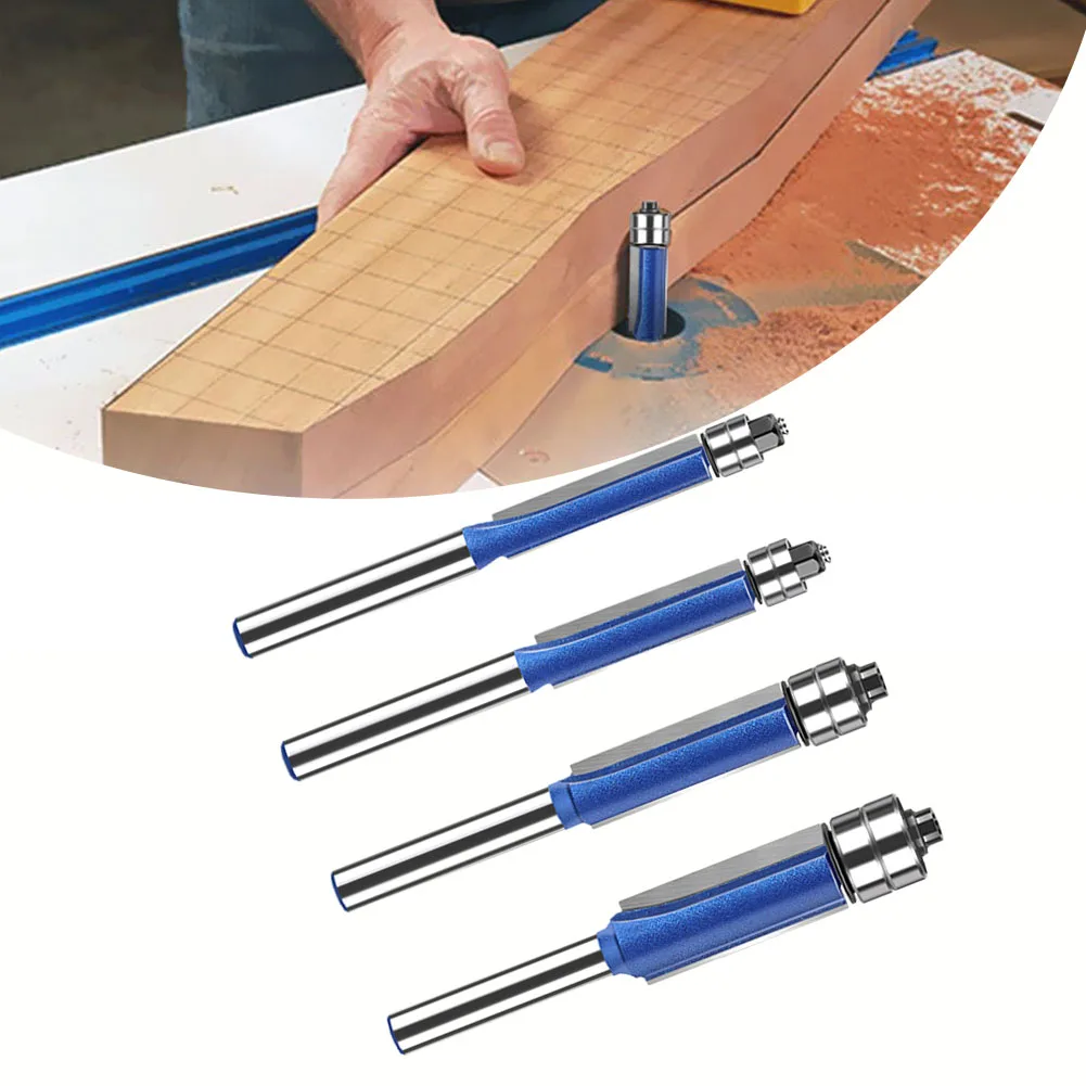 

4pcs 6mm Shank Trim Router Bit With Bearing Carbide Milling Cutter 1/4 5/16 3/8 1/2 For Wood Plywood Woodworking Milling Cutter