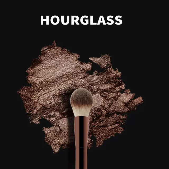 10pcs/set Hourglass Makeup brushes Powder Eyeshadow Domed Crease Make up brush Stippling Angled Shadow Brow with cosmeetic bag 3