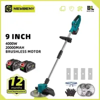 NEWBENY 9 Inch Brushless Electric Lawn Mower Digital Display Cordless Rechargeable Garden Weeding Tools For Makita 18V Battery 1