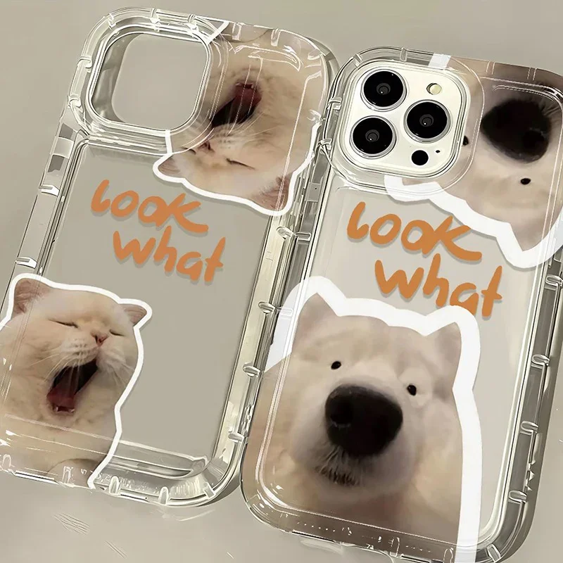 Simpatica Custodia Morbida Per Telefono Yawn Dog Cat Per Samsung Galaxy S23 Ultra S22 S21 Fe S20 S10 Plus Nota 20 10 Pro A34 A54 A33 A53 A32 A52