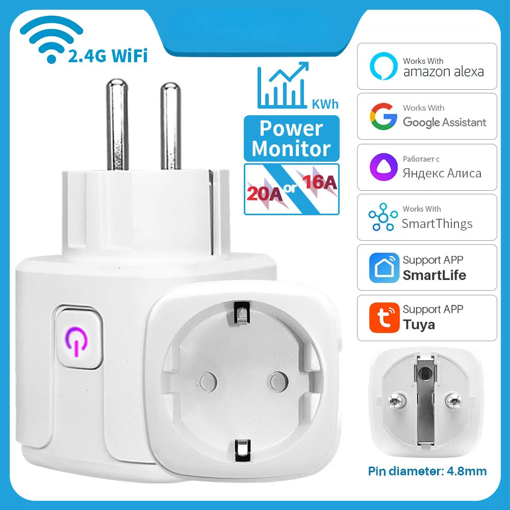 16a Eu Smart Wifi Energy Power Meter Plug With Power Monitor Smart Home