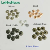 500sets/pack 9.5mm brass garment jeans buttons rivets stud rivets alum nail nickle/black /bronze/gold for jeans pocket + tools 1