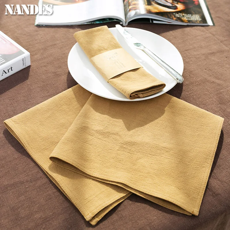 40x40cm Solid Color Cotton Linen Napkin cotton napkins linen napkins