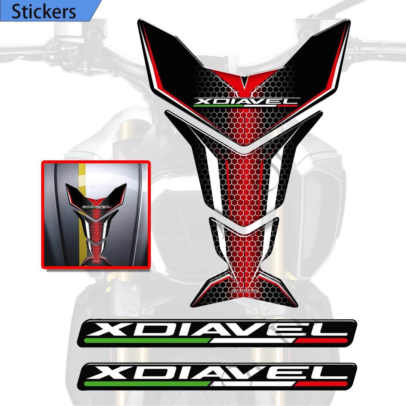 

2015-2021 Protection 3D Stickers Decals Gas Fuel Oil Kit Knee Tank Pad For Ducati XDiavel S X Diavel