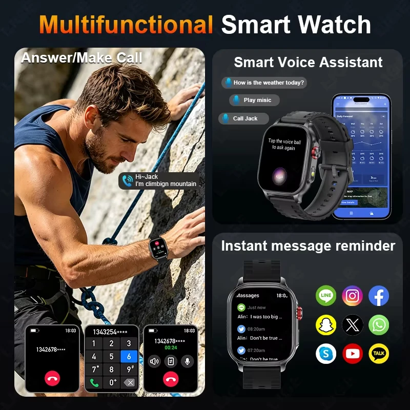 Nouvelle Montre Connectée Bip 5 Max 2026 Amazfit pour Hommes, Sportive, Étanche IP68, Lampe Torche Extérieure, Appel Bluetooth, Montre Connectée Tendance pour Femmes, Idéale pour un Cadeau