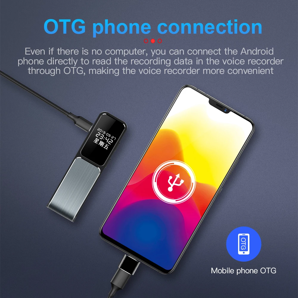 

D1 Mini Voice Recorder Audio and Video Synchronous Conference Recording Pen Ai Smart HD Noise Reduction U Disk Recording Pen