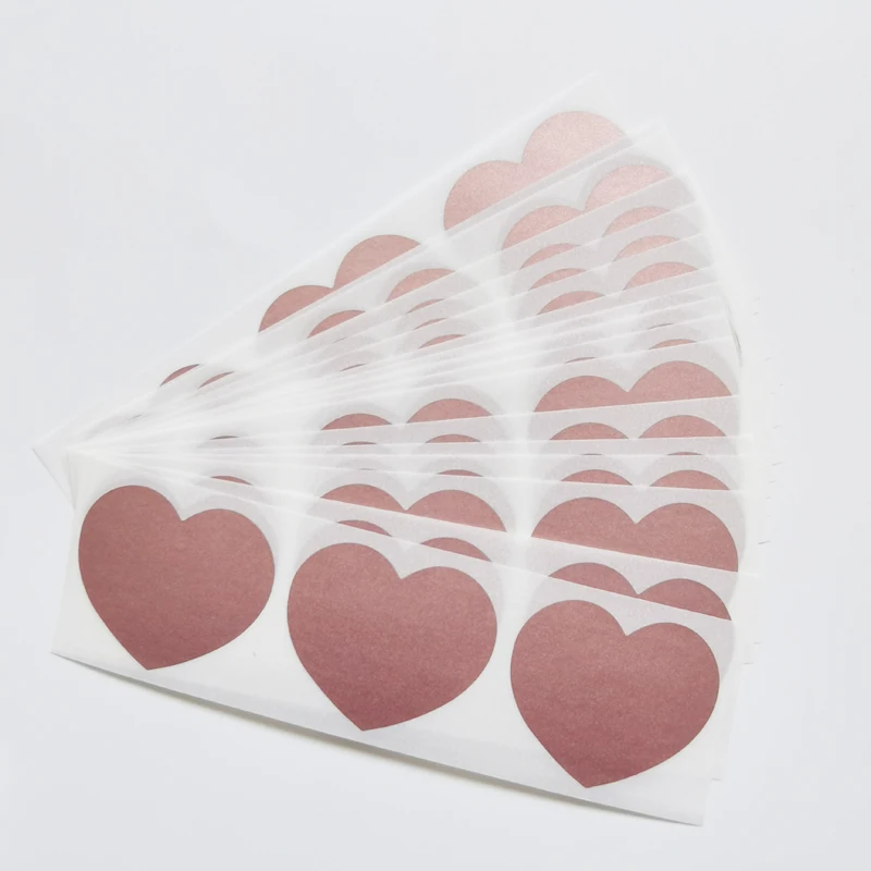 Liefde Hart Kras Van Sticker 100Pcs 30X35Mm Zilver Grijs Rose Goud