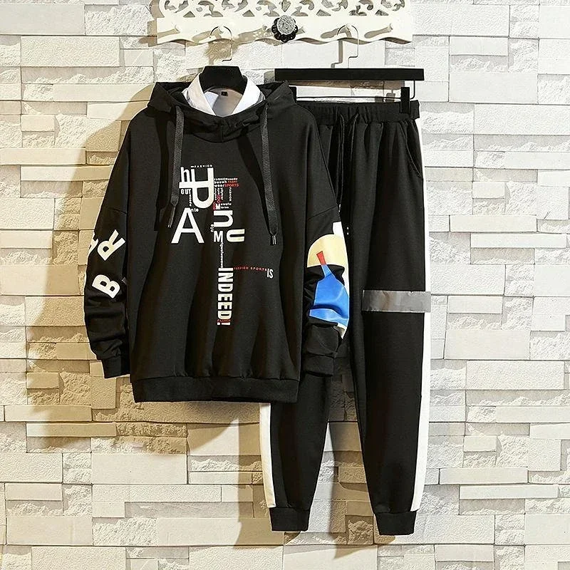 Pants Sets Kpop Chic Clothes for Men Top Slim Fit Casual Stretch Basic Cool Male T Shirt Summer Sweatshirt Sportswear 2023 Trend