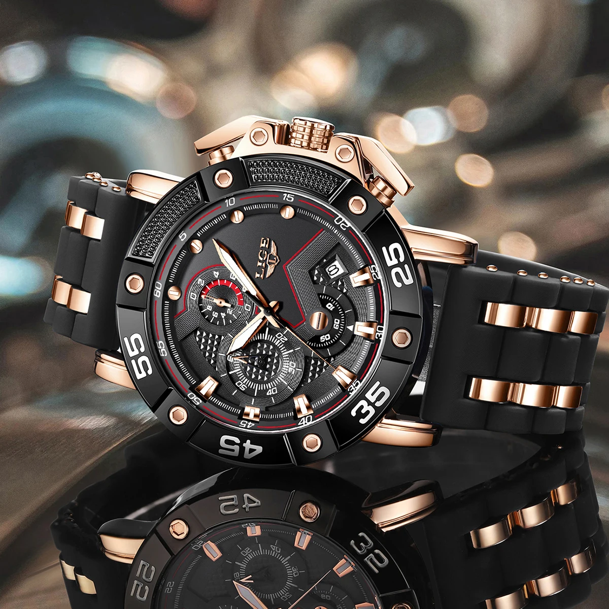 LIGE New Mens Watches Fashion Business Watch Men Military Waterproof Big Dial Watch For Men Quartz Chronograph Male Reloj Hombre