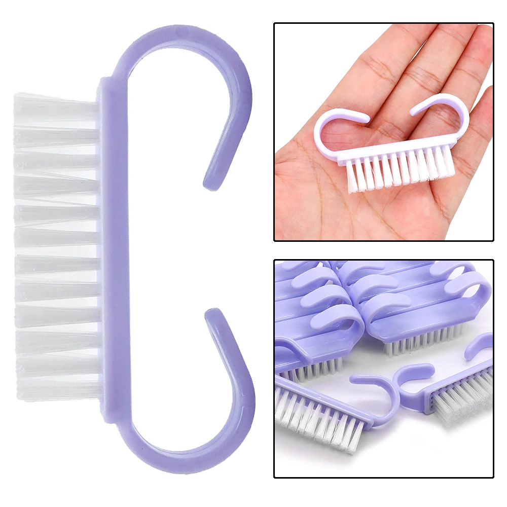 30PCS Multicolor Nail Art Brushes With Angle Handle Grip Plastic Nail Cleaning Brushes Kit For Manicure Pedicure Scrubbing Tools 3