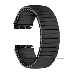 Stainless Steel Stretch Metal Watch Band - Elastic Expansion Wristband Accessory - 20mm (Black - matte)