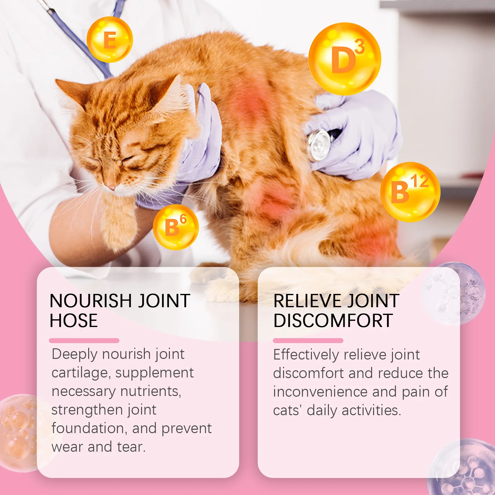 Cat Joint Health Supplement-Turmeric Extract & Chondroitin Sulfate, Clinically Proven for Limping Relief