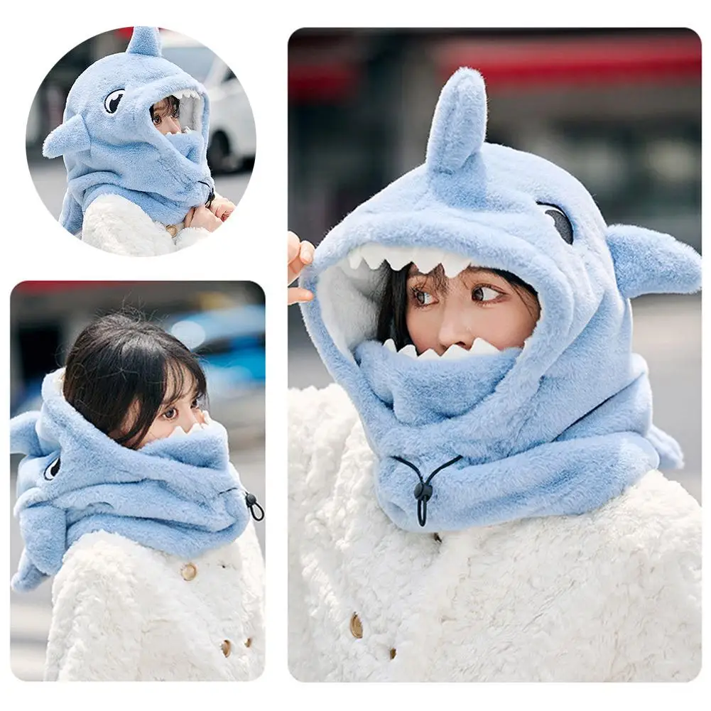Shark Ski Helmet Cover Winter Warm Comfortable Soft Fleece Skiing Head Winter Outdoor Cycling Neck Warmer