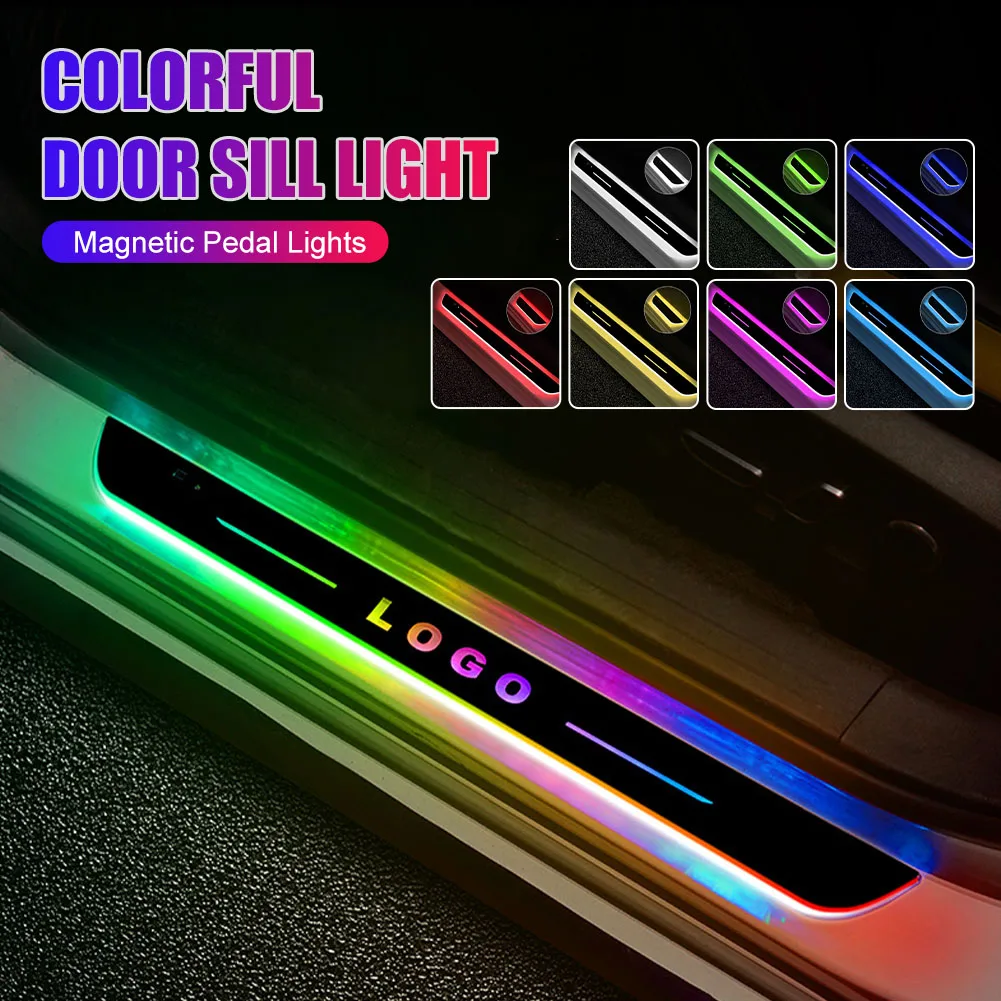 

Wireless Car Door Illuminated LED Sill Light For Tesla Car Door Sills Protector Welcome Pedal Atmosphere Light Auto Accessories