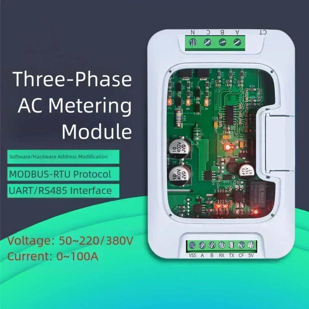 PZEM-6L24 50-560V AC 그리드 에너지 미터, 3상, 3선 Modbus-RTU 프로토콜, UART 485 통신 모니터링 모듈