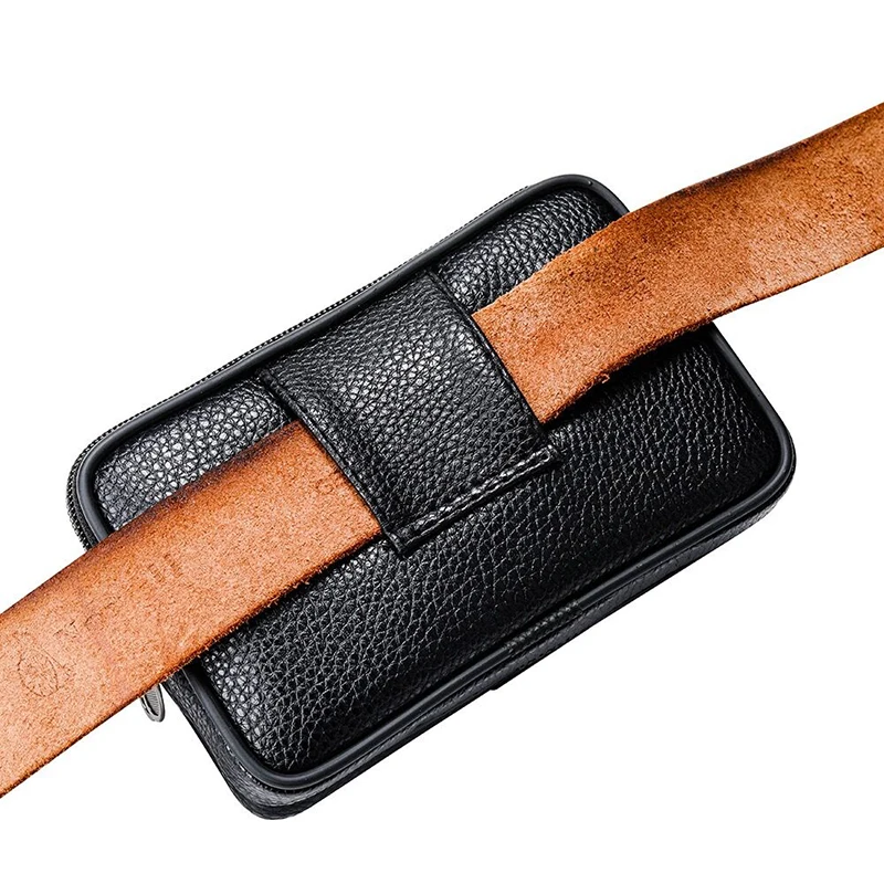 Premium Genuine Leather Waist Pouch Holster Bag and Belt Wallet Case