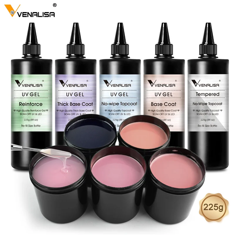 Venalisa Super Glossy Non-Wipe Soak Off UV LED Gel Top Coat Refillment Package Diamond Long Wear Anti-Yellow No-Sticky Top Coat 3