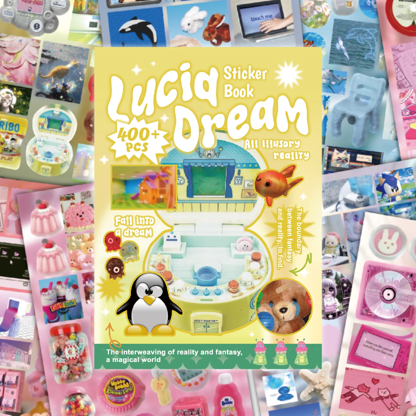 Random Cover 30 Sheets 400+ Pcs Dream Core Stickers Book- Cartoon Scrapbook Stickers for Journaling, Junk Journal 1