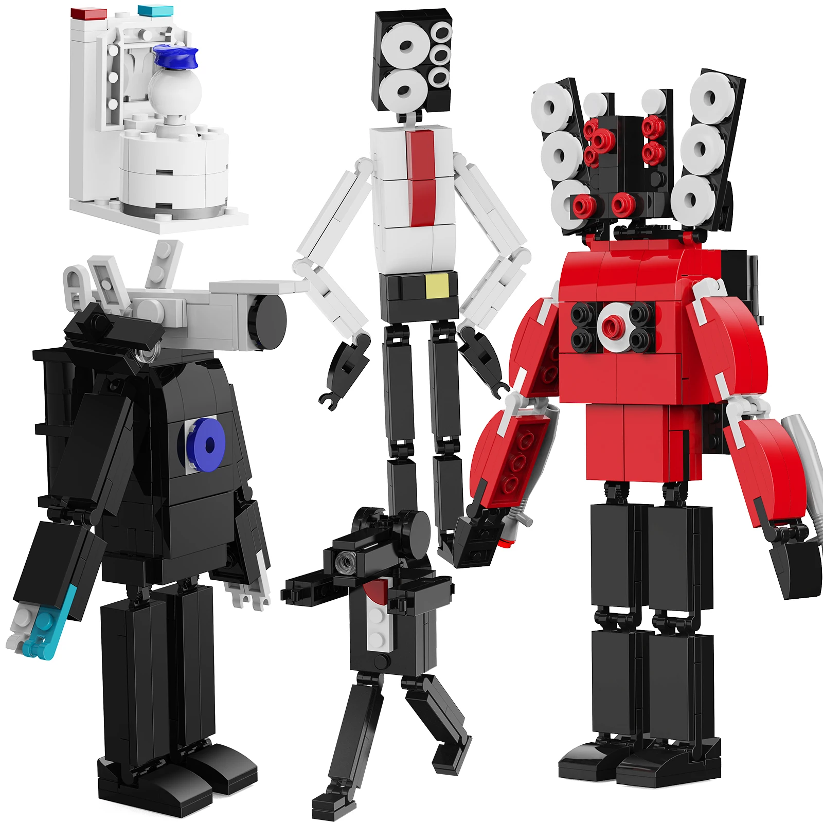 

MOC Skibidied Toilet Speakerman Titan Building Blocks Suit 533 Pieces Horror Game Cameraman Brick Assembly Toy Holiday Love Gift