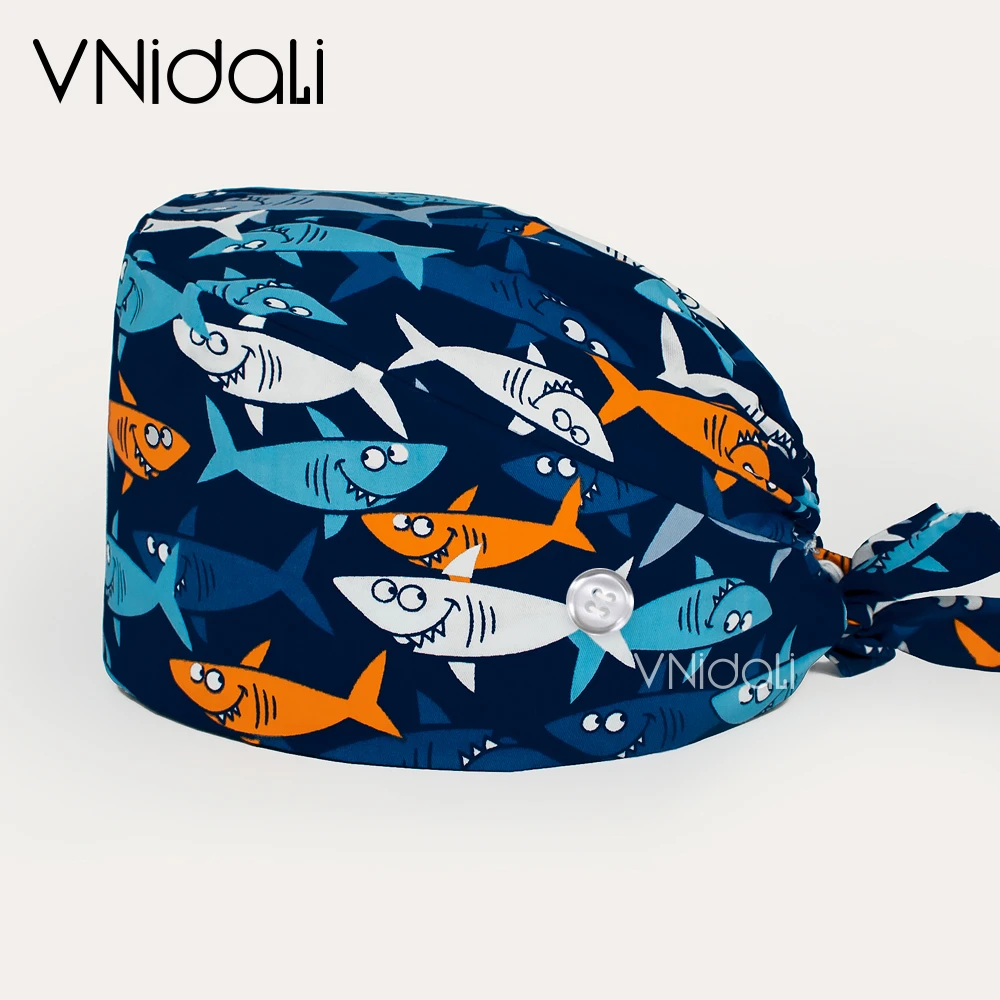 male nurse cap woman nursing accessories with button scrub hat surgery