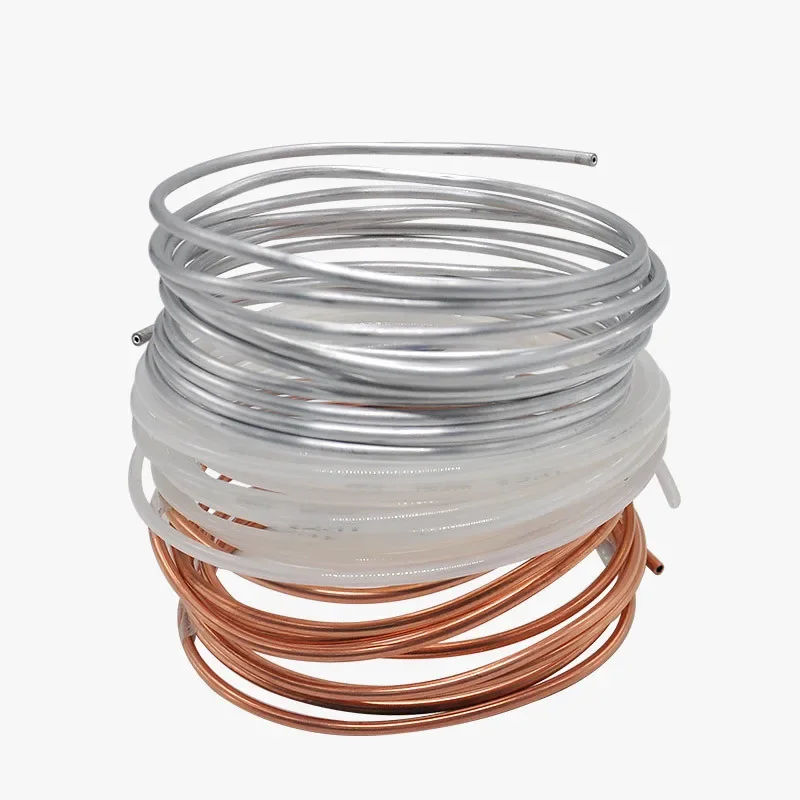 5Meter Aluminum Lubricating Oil Pipe Tube Coil OD 4/6/8/10mm 1mm Thickness  Air Conditioning Refrigeration Plumbing