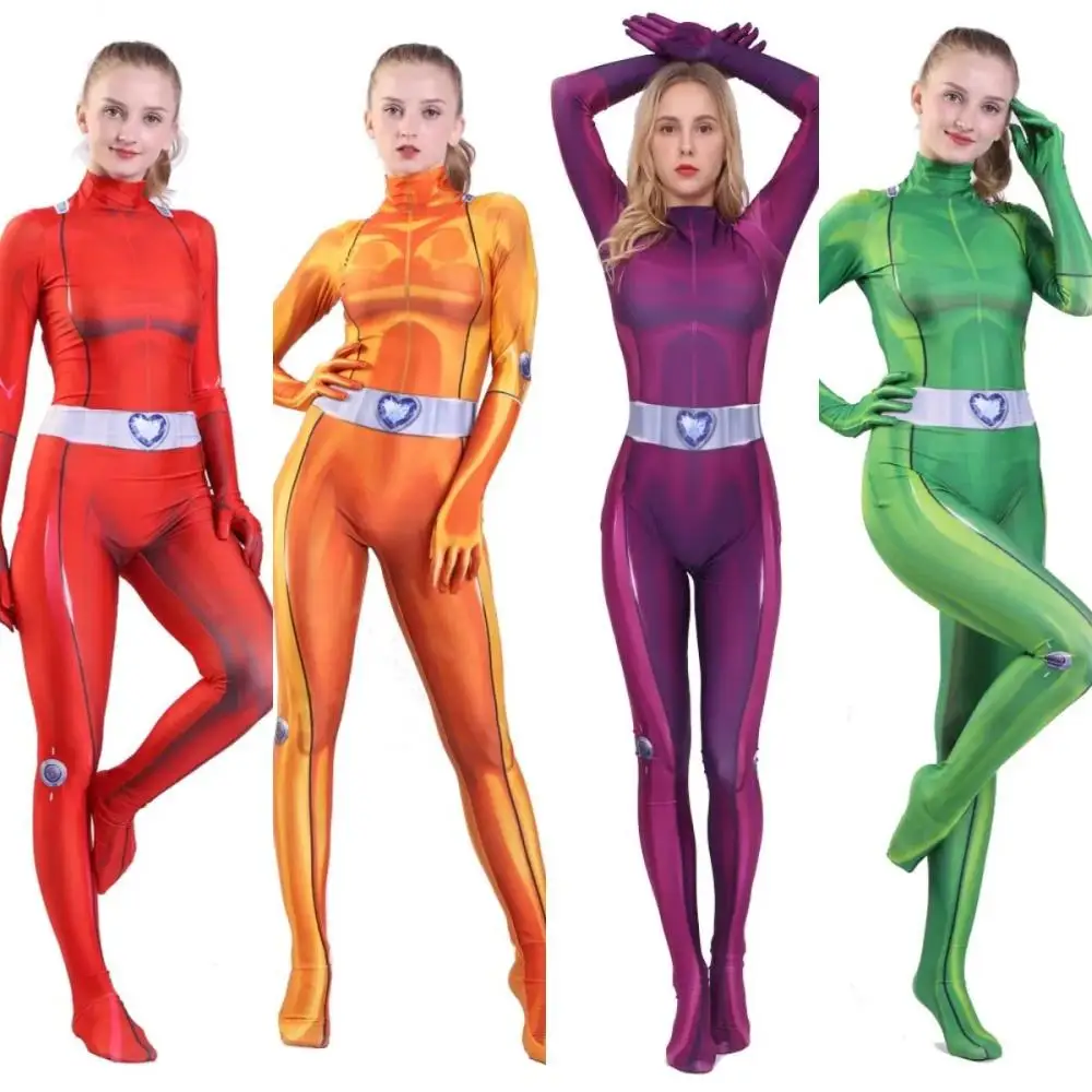 Anime cosplay bodysuit for Anime Cosplay Bodysuit Adults Girls Clover Ewing Jumpsuits Halloween Samantha Simpson Alexandra Costume