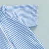 Listenwind Toddler Boy Striped Swimsuit Short Sleeve Half Zipper Non-Pilling Rash Guard Swimwear Sunhat Set 3