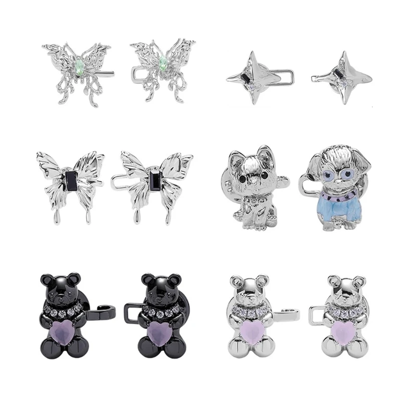 

Jean Button Pins Adjustable Waist Buckle Cartoon Bear Butterfly No Sew Star Tighten Waist Button Pin Instant Button