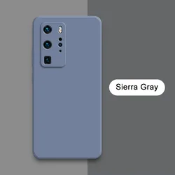 Premium Liquid Silicone Phone Cases | Square Design | Camera Protection | Cute & Durable for Huawei P40 Lite 4G (Sierra Gray)